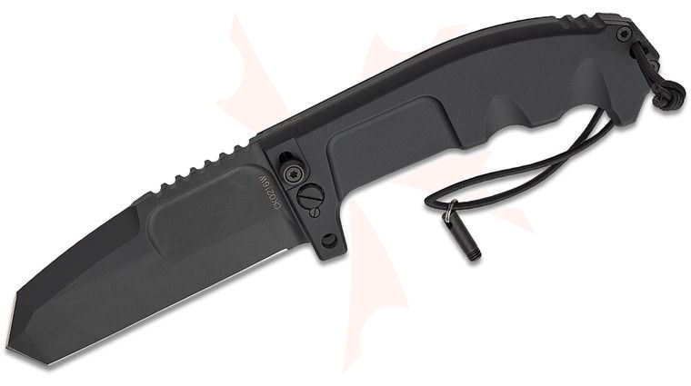 Extrema Ratio RAO Heavy Duty Folding 4.53 inch Black N690 Tanto Blade, Black Aluminum Handles 