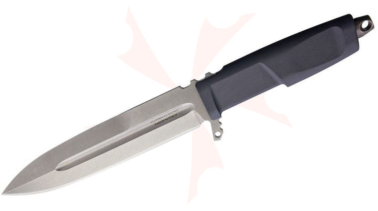 Extrema Ratio Contact Fixed Blade Knife 6.46 inch N690 Stonewashed Spear Point Blade, Wolf Gray Forprene Handles, Injection Molded Sheath