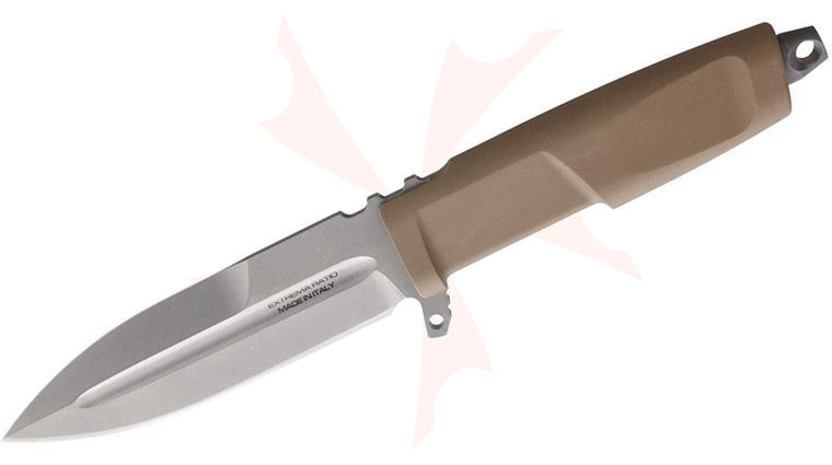 Extrema Ratio Contact C Fixed Blade Knife 5.03 inch N690 Stonewashed Spear Point Blade, Desert Tan Forprene Handles, Injection Molded Sheath