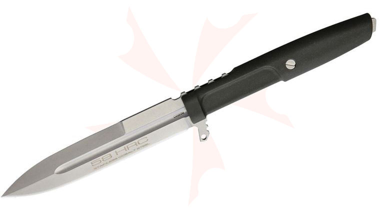 Extrema Ratio Requiem Fixed Blade Knife 4.61 inch N690 Stonewashed Spear Point Blade, Green Forprene Handles, Nylon Sheath