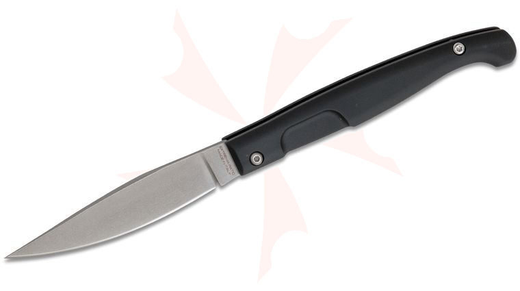 Extrema Ratio Resolza S Folding Knife 3.03 inch Stonewashed N690 Blade, Black Anodized Aluminum Handles