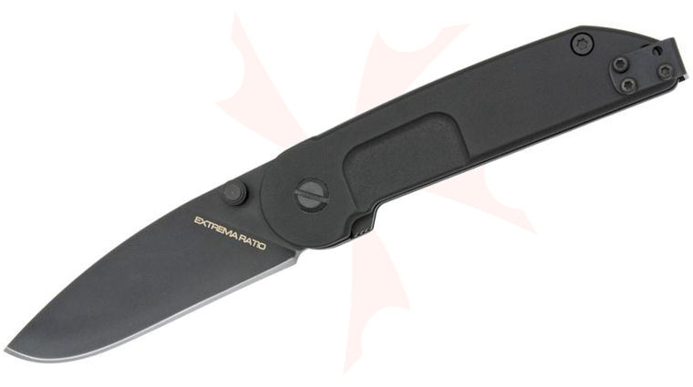 Extrema Ratio BF1 Classic Drop Point Folder 2.72 inch Black Plain N690 Blade, Aluminum Handles