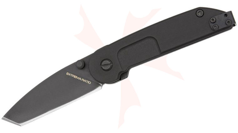 Extrema Ratio BF1 Classic Tanto Folder 2.72 inch Black Plain N690 Blade, Aluminum Handles