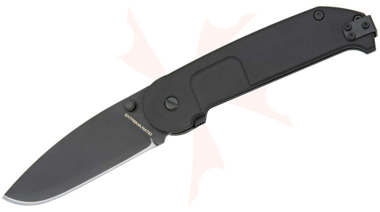 Extrema Ratio BF2 Classic Drop Point Folder 3.23 inch Black Plain N690 Blade, Aluminum Handles