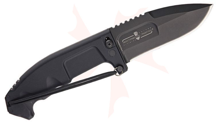 Extrema Ratio RAO Heavy Duty Folding 4.37 inch Black N690 Drop Point Blade, Black Aluminum Handles, Nylon Pouch