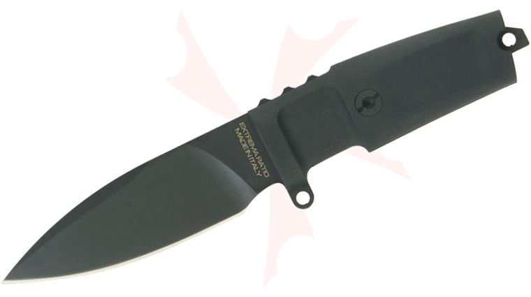 Extrema Ratio Shrapnel OG Combat Knife 3.62 inch Black N690 Plain Blade, Forprene Handles