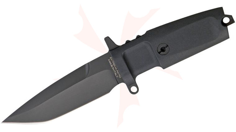 Extrema Ratio Col Moschin Compact Combat Knife 4.33 inch Black N690 Plain Blade, Forprene Handles