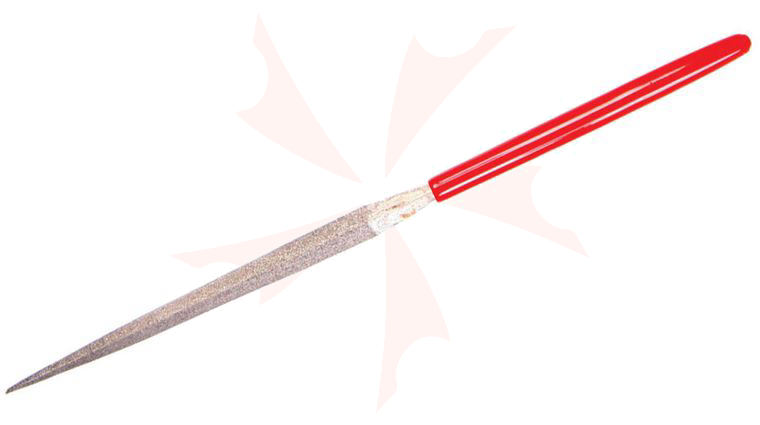 EZE-LAP 610F Fine Grit Needle File, Barrette, Red Handle