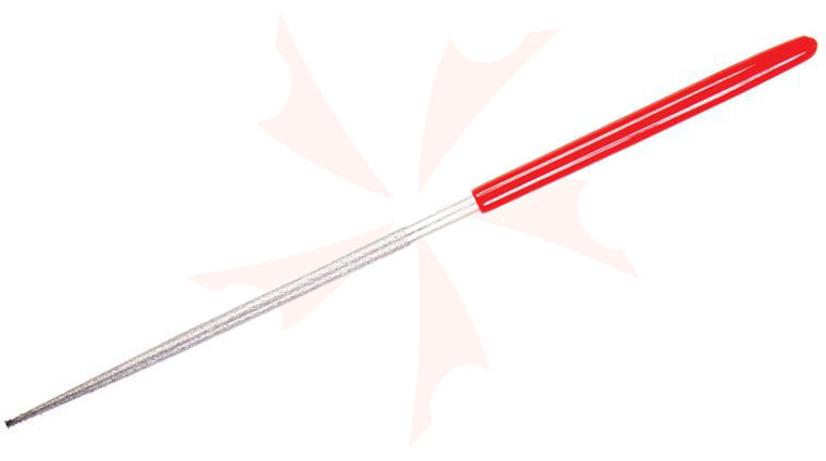 EZE-LAP 601F Fine 600 Grit Diamond Needle File, Round, Red Handle