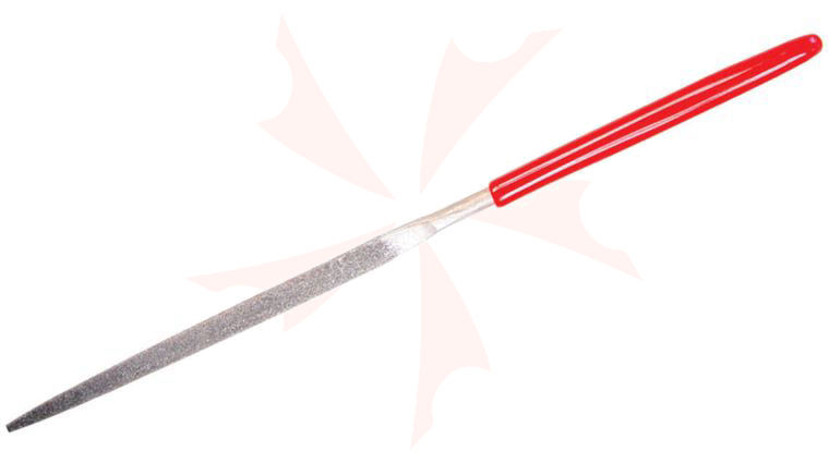 EZE-LAP 604F Fine 600 Grit Needle File, Half Round, Red Handle