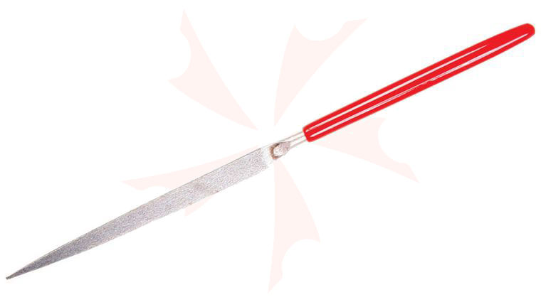 EZE-LAP 606F Fine 600 Grit Needle File, Knife, Red Handle
