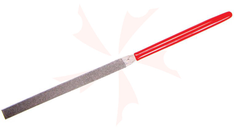 EZE-LAP 611F Fine Grit Needle File, Round Edge Joint, Red Handle