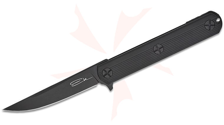 KA-BAR John Ek Commando Ek Folder Liner Lock Flipper Knife 4 inch S35VN Black Drop Point Blade, Black Glass Filled Nylon Handles, Reversible Wire Clip