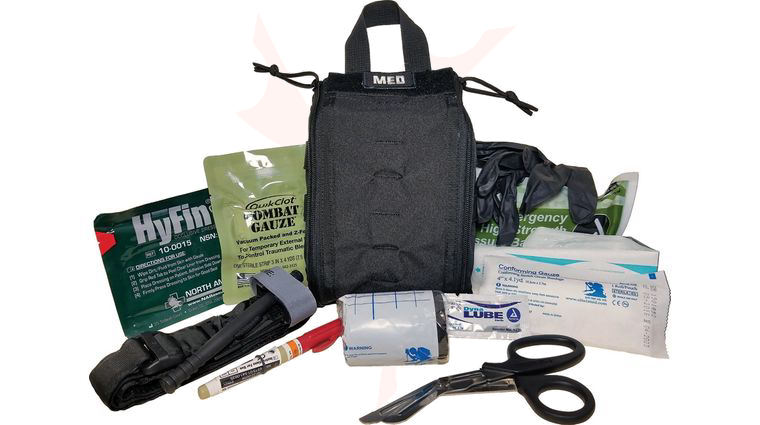 Elite First Aid Level 2 Patrol Trauma Kit, Black Molle Bag, Bulk Packed