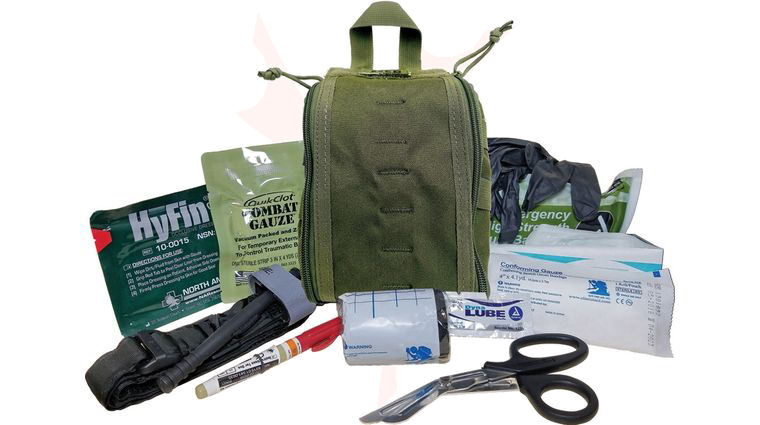 Elite First Aid Level 2 Patrol Trauma Kit, OD Molle Bag, Bulk Packed