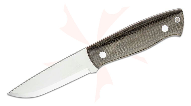 Brisa (EnZo) Trapper 95 Fixed Blade Knife 3.74 inch Elmax Scandi Ground Blade, Green Micarta Handle, Brown Leather Sheath
