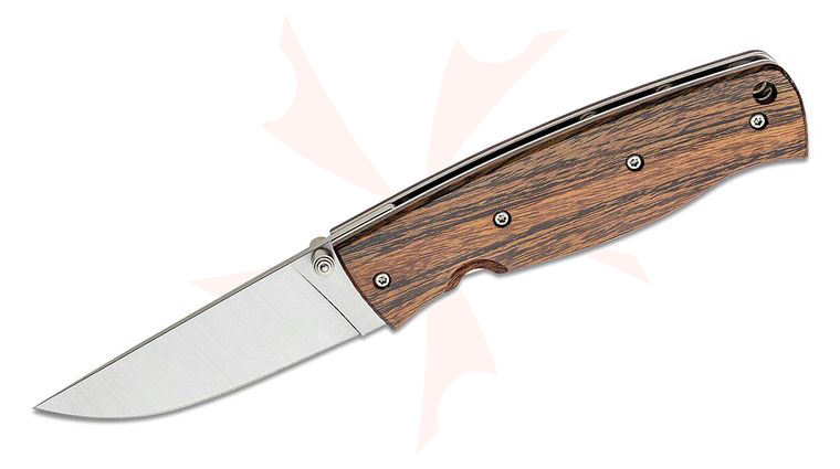 Brisa (EnZo) Birk 75 Folding Knife 2.88 inch CPM-S30V Satin Plain Blade, Desert Ironwood Handle