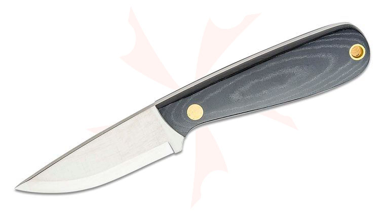 Brisa (EnZo) Necker 70 Fixed Blade Knife 2.75 inch Sandvik 12C27 Scandi Grind Blade, Black Micarta Handles, Black Kydex Sheath