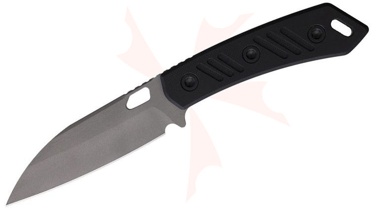 EOS Sandshark Fixed Blade Knife 3.625 inch AEB-L Sasha Modified Sheepsfoot Blade, Black G10 Handles, Black Accents, Kydex Sheath