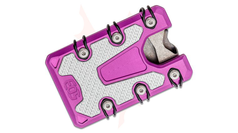 EOS Aluminum 3.0 Lite Wallet, Purple with Silver Twill Inlays