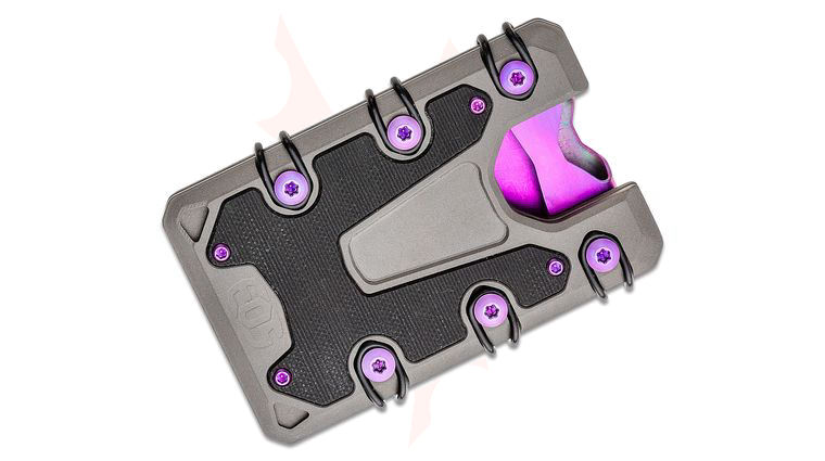 EOS Titanium 3.0 Wallet, Sasha with Black G10 Inlays, Purple Hardware