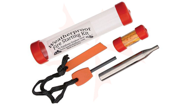Epiphany Outdoor Gear Pocket Bellows Weatherproof Fire Starting Kit, Waterproof Carrying Case