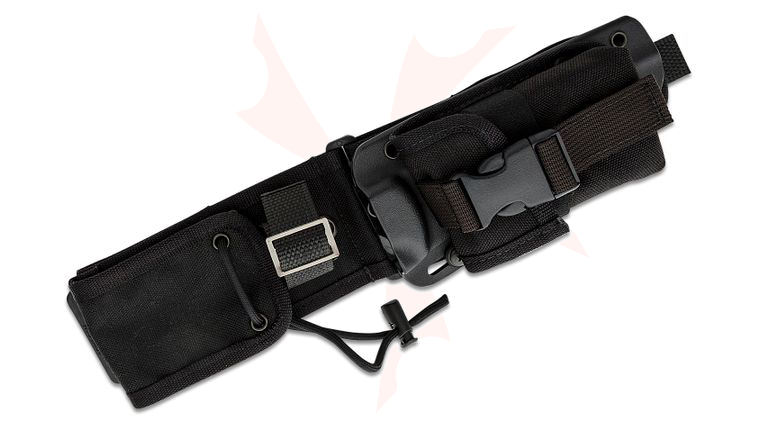 ESEE Knives ESEE-5-MBSP-B MOLLE Back, Kydex Sheath and Pouch Combo, Black, Assembled