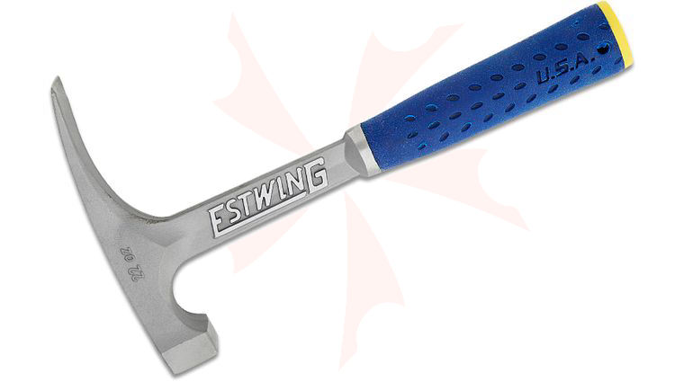 Estwing Big Blue Bricklayer Hammer, 22 oz. Head, 12 inch Overall, Blue Shock Reduction Grip Handle