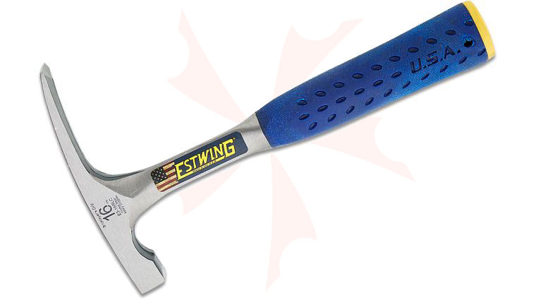 Estwing Bricklayer/Mason's Hammer, 16 oz. Head, 10.75 inch Overall, Blue Shock Reduction Grip Handle