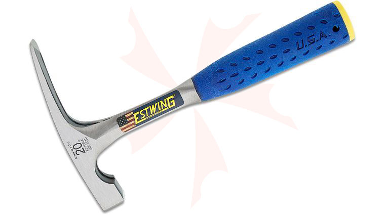Estwing Bricklayer/Mason's Hammer, 20 oz. Head, 11.25 inch Overall, Blue Shock Reduction Grip Handle