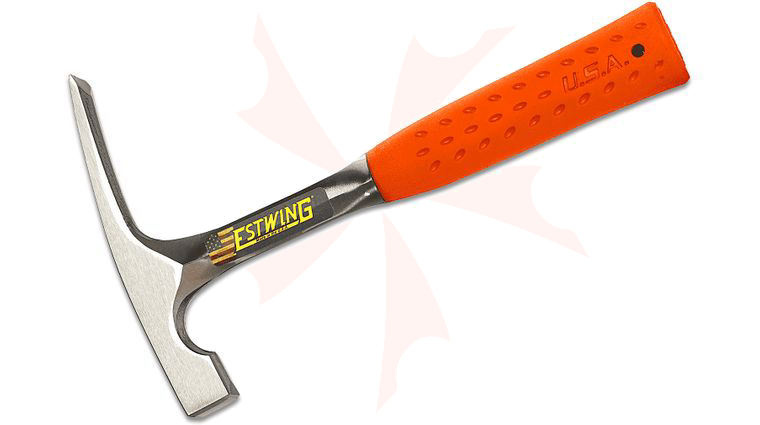 Estwing Bricklayer/Mason's Hammer, 20 oz. Head, 11.25 inch Overall, Orange Shock Reduction Grip Handle