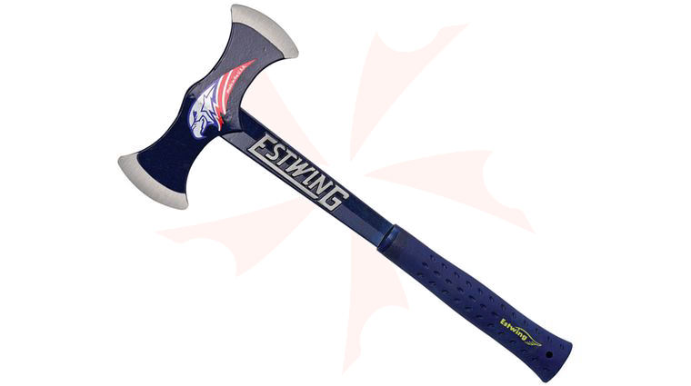 Estwing Black Eagle Double Bit Axe 16-5/8 inch Overall, Blue Handle, Blue Nylon Sheath