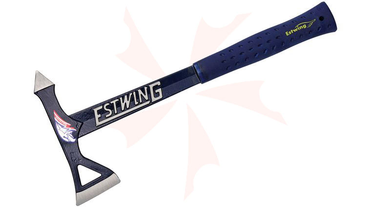 Estwing Black Eagle Tomahawk Axe, Blue Rubber Handle, Blue Nylon Sheath