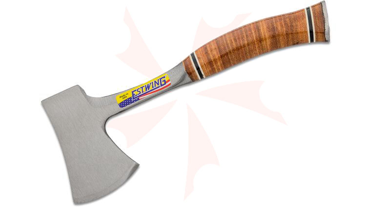 Estwing 12.75 inch Sportsman's Axe, Stacked Leather Handle, Black Nylon Sheath