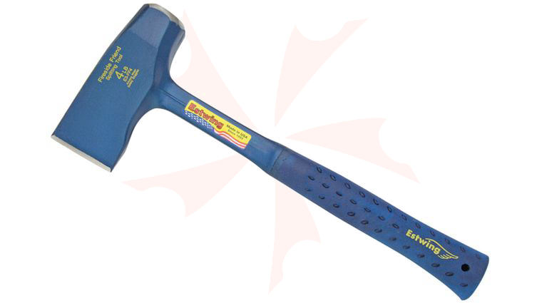 Estwing Fireside Friend Axe and Splitting Tool 14.25 inch Overall, Blue Rubber Handle
