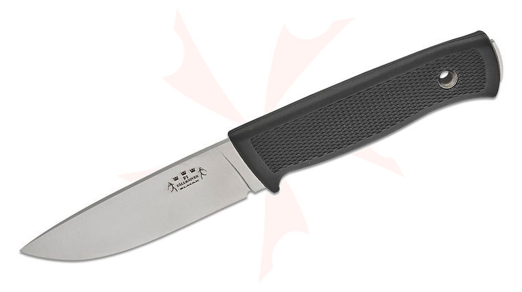 Fallkniven F1 Swedish Pilot Survival Fixed Blade Knife 3.8 inch Elmax Satin Drop Point Blade, Black Thermorun Handle, Leather Sheath