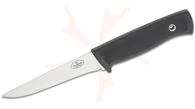 Fallkniven F2 Fisherman Fillet Knife 4.3 inch VG10 Satin Blade, Black Thermorun Handle and Zytel Sheath