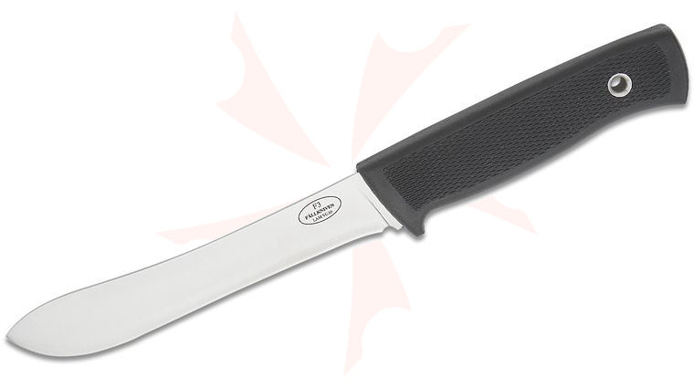 Fallkniven F3z Butcher Knife 5.13 inch VG10 Satin Blade, Black Thermorun Handle and Zytel Sheath