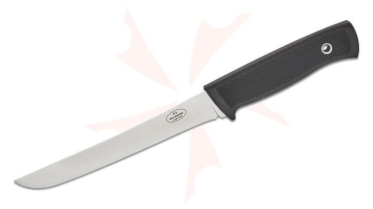Fallkniven F4z Fillet Knife 6 inch VG10 Satin Blade, Black Thermorun Handle and Zytel Sheath