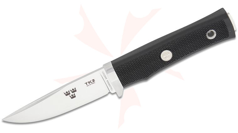 Fallkniven TK2z Tre Kronor Fixed 4 inch 3G Satin Blade, Black Thermorun Handle and Zytel Sheath