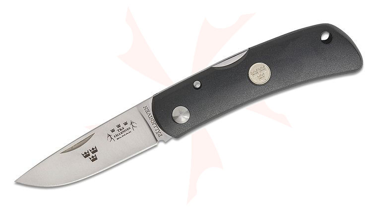 Fallkniven TK4 Tre Kronor Folding Knife 2.76 inch Elmax Satin Drop Point Blade, Zytel Handles, Cordura Sheath