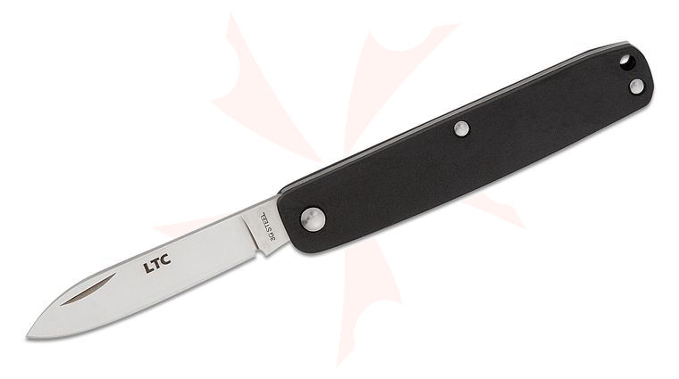 Fallkniven LTC  inchLegal to Carry inch Pen Knife 2.25 inch 3G Satin Blade, Black Aluminum Handles