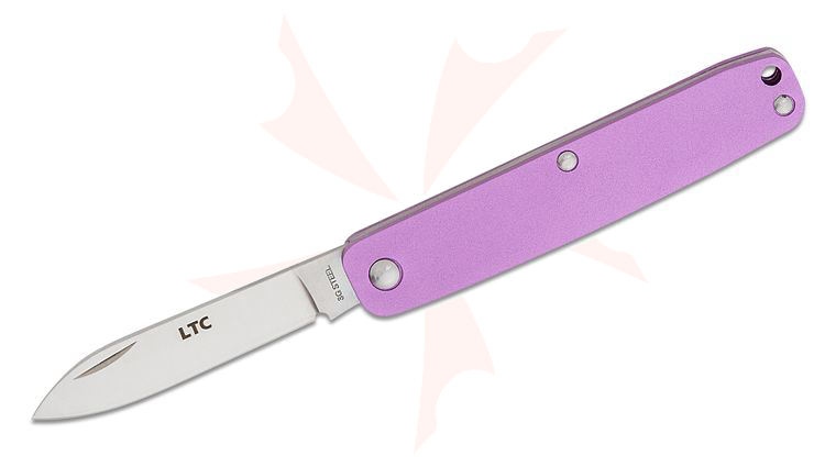 Fallkniven LTC  inchLegal to Carry inch Pen Knife 2.25 inch 3G Satin Blade, Purple Aluminum Handles