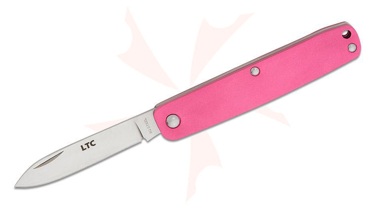 Fallkniven LTC  inchLegal to Carry inch Pen Knife 2.25 inch 3G Satin Blade, Red Aluminum Handles
