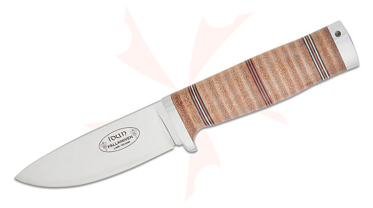 Fallkniven NL5 Northern Light Idun 4 inch VG10W Satin Blade, Stacked Leather Handle, Black Leather Sheath