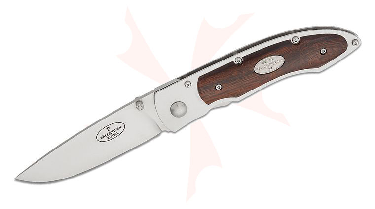 Fallkniven P3G Folding Knife 3.03 inch 3G Drop Point Blade, Desert Ironwood Handles, Cordura Pouch
