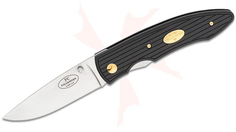 Fallkniven PCx Folding Knife 3 inch Laminate Cobalt Steel Blade, Black Grilon Handles