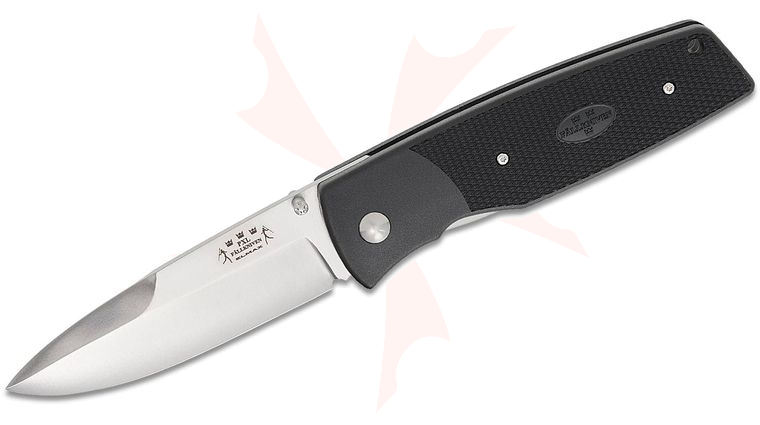 Fallkniven PXLx Work Horse Folding Knife 3.5 inch Elmax Satin Blade, Black Grilon Handles, Pocket Clip