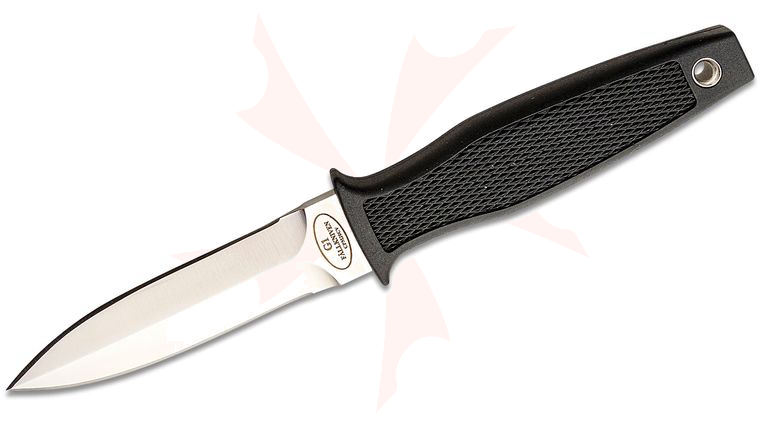 Fallkniven G1z Garm FIghter Fixed Blade Knife 3.5 inch CPM-20CV Satin Double Edge Dagger Blade, Black Thermorun Handle, Zytel Sheath
