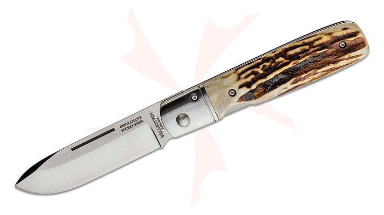 Fallkniven GPs Gentleman's Pocket Knife 3 inch Laminated CoS Blade, Stag Handles